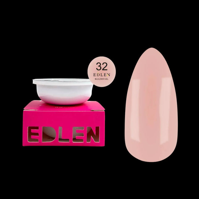 Гель для наращивания Edlen Builder Gel №32 Запаска "Офис" Ванильный Розовый 30 мл