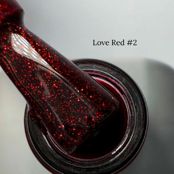 Gel Polish Saga Love Red 2 Shimmer 10 ml