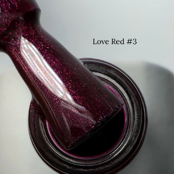 Gel-Lack Saga Love Red Nr. 3 Shimmer Burgunderrot 10 ml