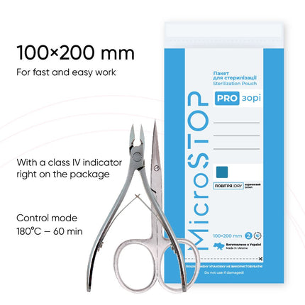 Handwerksbeutel zur Sterilisation MicroSTOP 100*200mm (weiß) 100 Stück