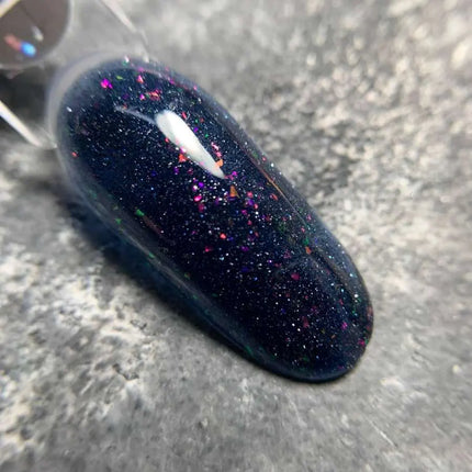 Luna Lurex Grundlack №21 Schwarz-Blau mit holografischer Folie 13ml