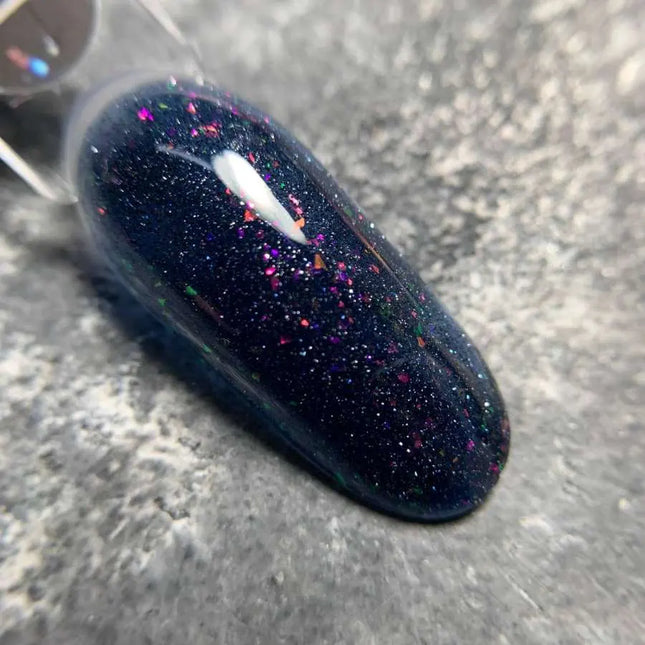 Luna Lurex Grundlack №21 Schwarz-Blau mit holografischer Folie 13ml