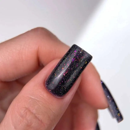 Luna Lurex Grundlack №21 Schwarz-Blau mit holografischer Folie 13ml
