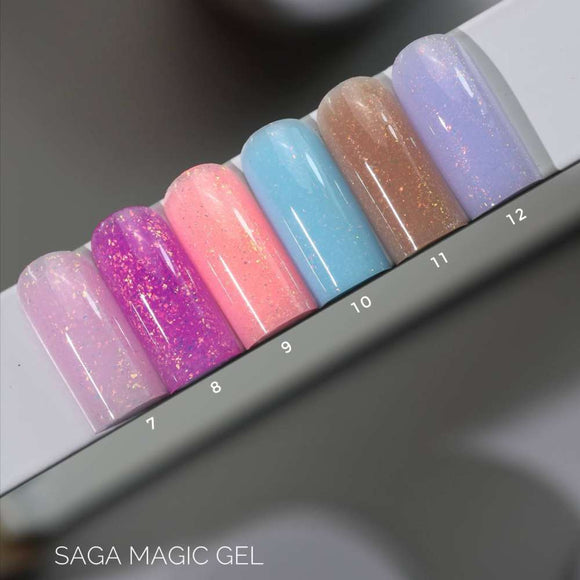 Saga Magic Gel №10 Світло-блакитний з голографічною фольгою 15 мл