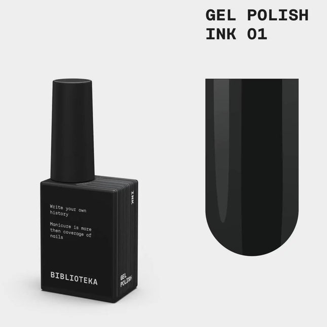 BIBLIOTEKA Gel Polish Nr. 001 Ink 10ml – Schwarze Farbe