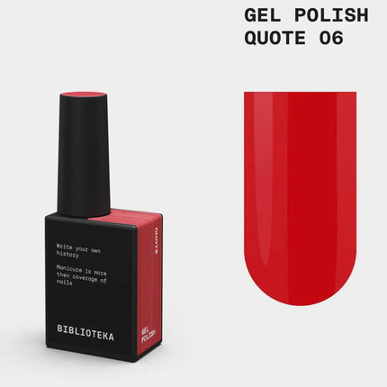 BIBLIOTEKA Gel Polish №006 Quote 10ml - Classic rote Farbe
