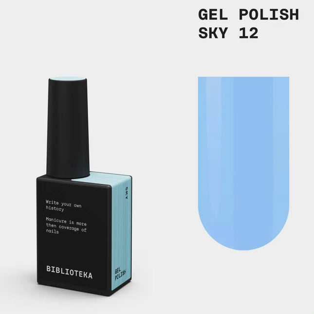 BIBLIOTEKA Gel Polish Nr. 012 Sky 10ml – zarte blaue Farbe