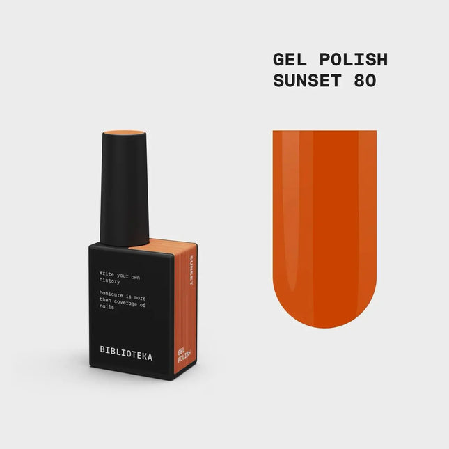 BIBLIOTEKA Gel Polish №080 Sunset 10ml - Pumpkin Orange