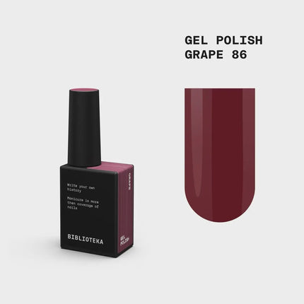Гель-лак BIBLIOTEKA №086 Grape 10ml - приглушённый бордовый