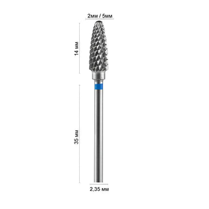 Hartmetall-Nagelfräser „Mais“ 5 mm Blau 31235