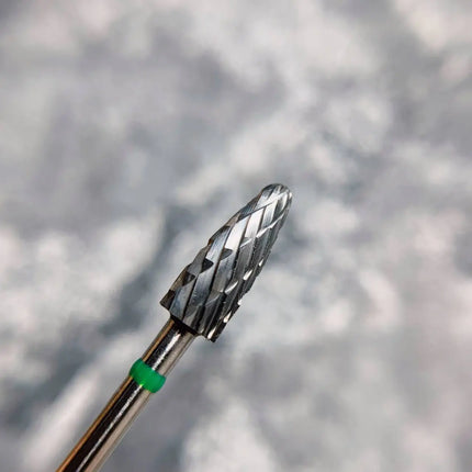 Carbide Nail Drill Bit "Corn” 5mm Green L707cK Nisima (for Left-Handers)
