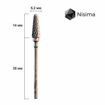 Hartmetall-Nagelfräser „Kegel“ 5 mm Grün H705cK Nisima