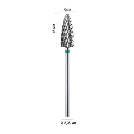 Hartmetall-Nagelfräser „Mais“ 6mm Grün 406001