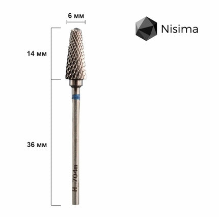 Carbide Nail Drill Bit "Frustum” 6mm Blue H704mK Nisima
