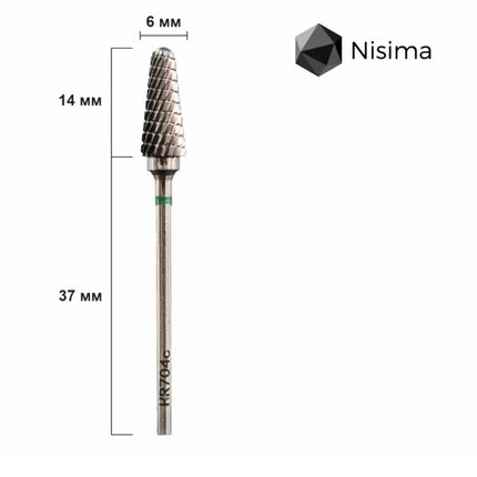 Carbide Nail Drill Bit "Frustum” 6mm Green Hr704cK Nisima