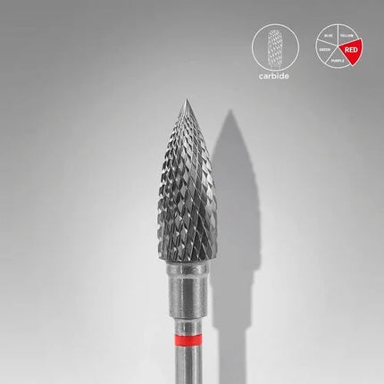 Carbide nail drill bit “Flame” 5*13.5 Red Staleks - Carbide nail drill bits