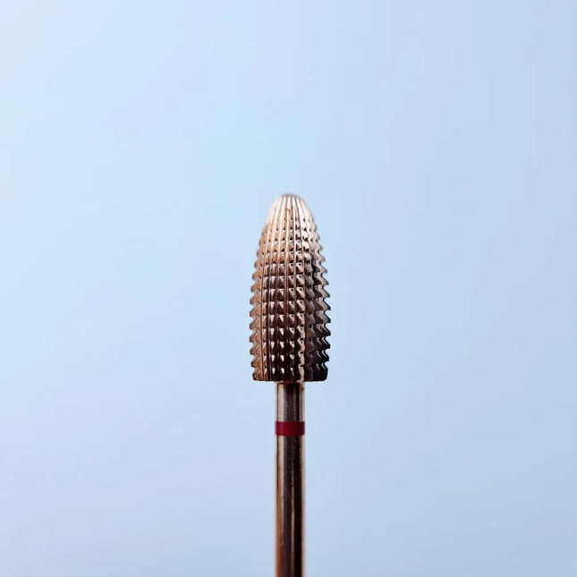 Carbide nail drill bit Rose Gold “Corn Typhoon” 6*14.5 Red - Carbide nail drill bits