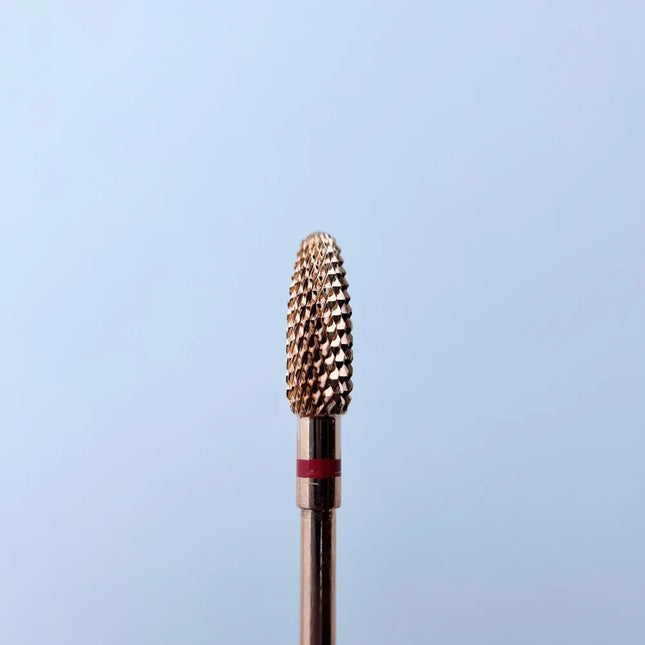 Carbide nail drill bit Rose Gold ’Small Сorn” 4*13 Red - Carbide nail drill bits