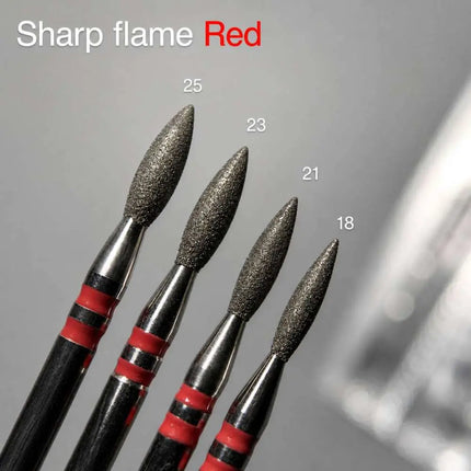 Diamond nail drill bit “Flame” 1.8mm Red Premium