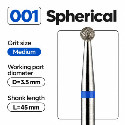 Diamant-Nagelbohrer „Ball“ 3.5 mm Blau