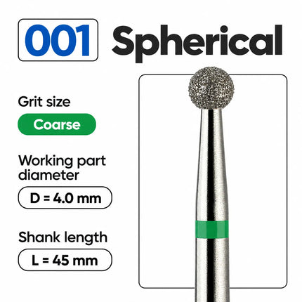 Diamant-Nagelbohrer „Ball“ 4.0 mm Grün