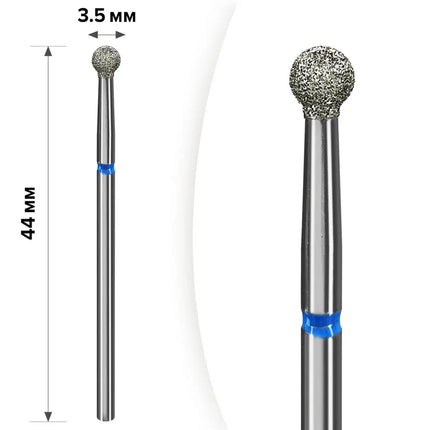 Premium Diamond nail drill bit “Ball” 3.5 mm Blue m-30