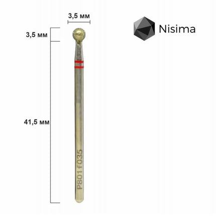 Diamant-Nagelbohrer „Ball“ 3,5 mm Blau P801f035