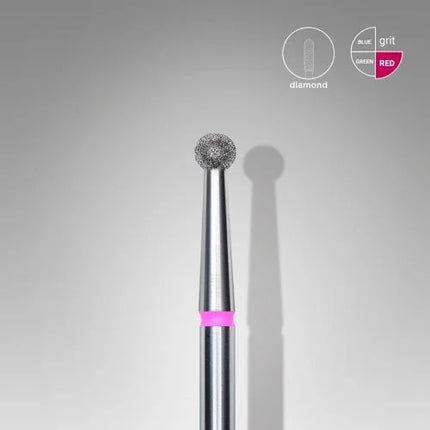 Diamond nail drill bit “Ball” 2.7 mm Red STALEKS - Diamond nail drill bits
