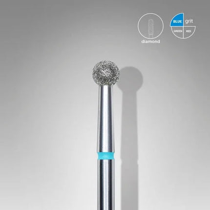 Diamond nail drill bit “Ball” 3.5 mm Blue STALEKS - Diamond nail drill bits