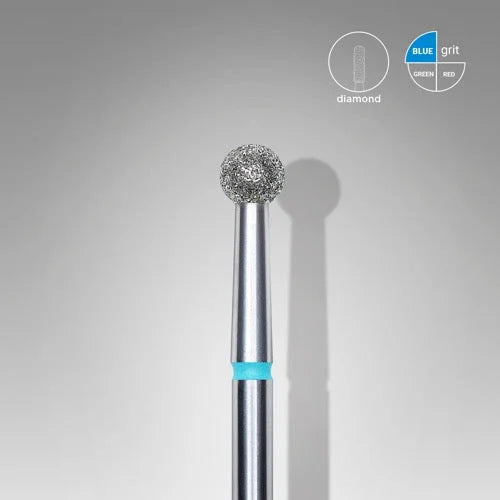 Diamond nail drill bit “Ball” 3.5 mm Blue STALEKS - Diamond nail drill bits