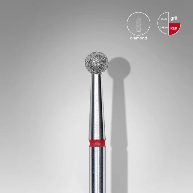 Diamond nail drill bit “Ball” 3.5 mm Red Staleks - Diamond nail drill bits
