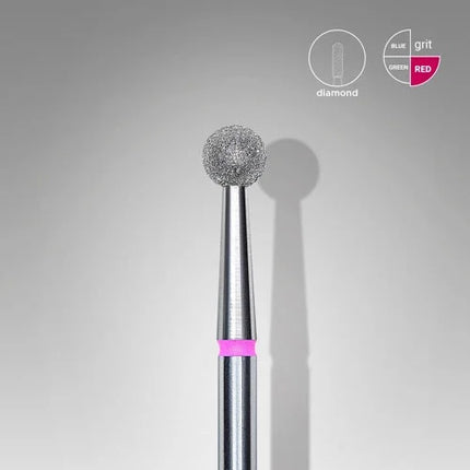 Diamond nail drill bit “Ball” 4.0 mm Red STALEKS - Diamond nail drill bits