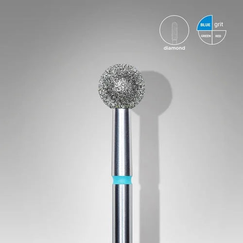 Diamond nail drill bit “Ball” 5.0 mm Blue STALEKS - Diamond nail drill bits