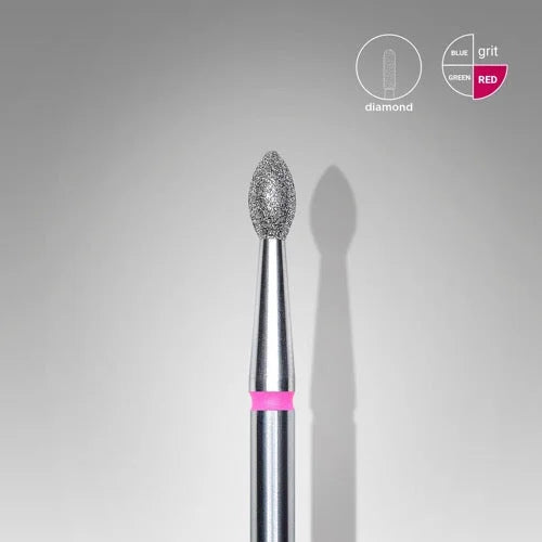 Diamond nail drill bit “Bud” Pointed 2.5*4.5 mm Red Staleks - Diamond nail drill bits