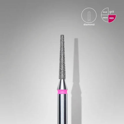 Diamond nail drill bit “Cone” Truncated 1.6*10 mm Red STALEKS - Diamond nail drill bits