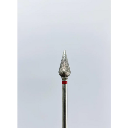 Diamond nail drill bit “Drop” 5.0*12 mm Red - Diamond nail drill bits
