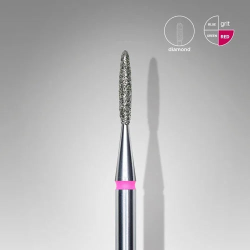 Diamond nail drill bit “Flame” 1.4*8.0 mm Red STALEKS - Diamond nail drill bits