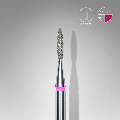 Diamond nail drill bit “Flame” 1.6*8.0 mm Red STALEKS - Diamond nail drill bits