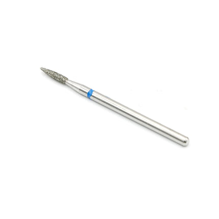 Diamond nail drill bit “Flame” Pointed 1.8*8.0 mm Blue Taiwan - Diamond nail drill bits