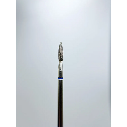 Diamond nail drill bit “Flame” Pointed 2.1*8.0 mm Blue Taiwan - Diamond nail drill bits