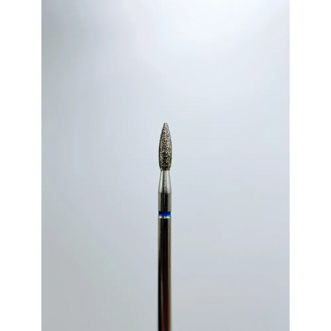 Diamond nail drill bit “Flame” Pointed 2.3*8.0 mm Blue - Diamond nail drill bits