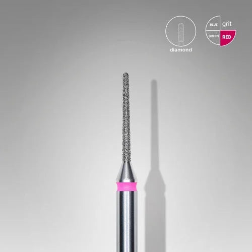 Diamond nail drill bit “Needle” 1.0*10 mm Red STALEKS - Diamond nail drill bits