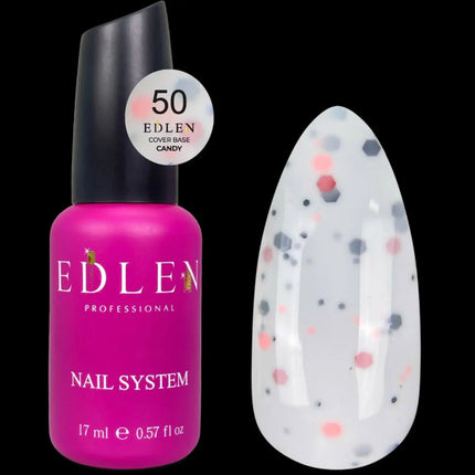 Edler Grundlack Cover Candy Nr. 50 Milch mit schwarzen und orangen Flocken 17ml