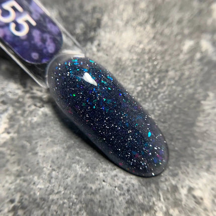 Edler Grundlack Cover Flash №55 Blueberry mit holografischer Folie 9ml