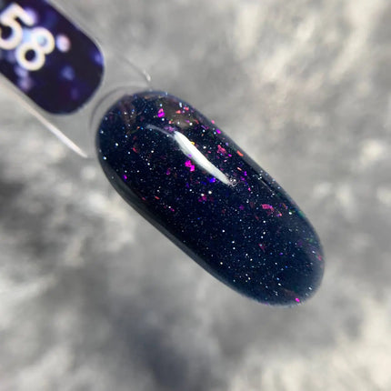 Edler Grundlack Cover Flash Nr. 58 Blackberry mit holografischer Folie 9ml