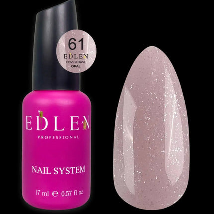 Пудра Edlen Cover База Opal №61 Powder Pink с серебристым шиммером 17 мл