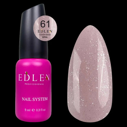 Пудра Edlen Cover База Opal №61 Powder Pink с серебристым шиммером 9 мл