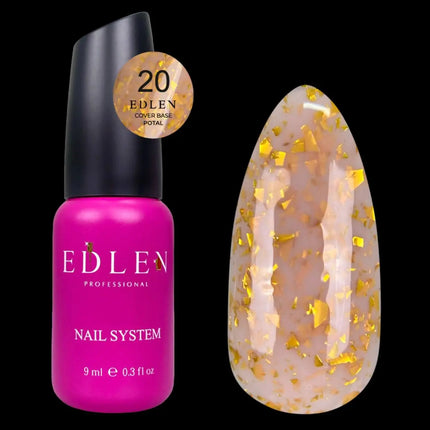 Edles Cover Base Potal №20 Milk Brown mit Goldfolie 9ml