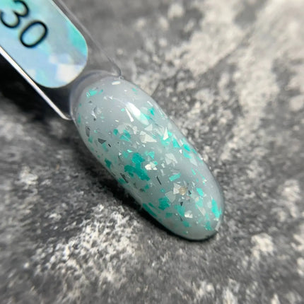 Edles Cover Base Potal №30 Milk mit Aqua-Silberfolie 9ml