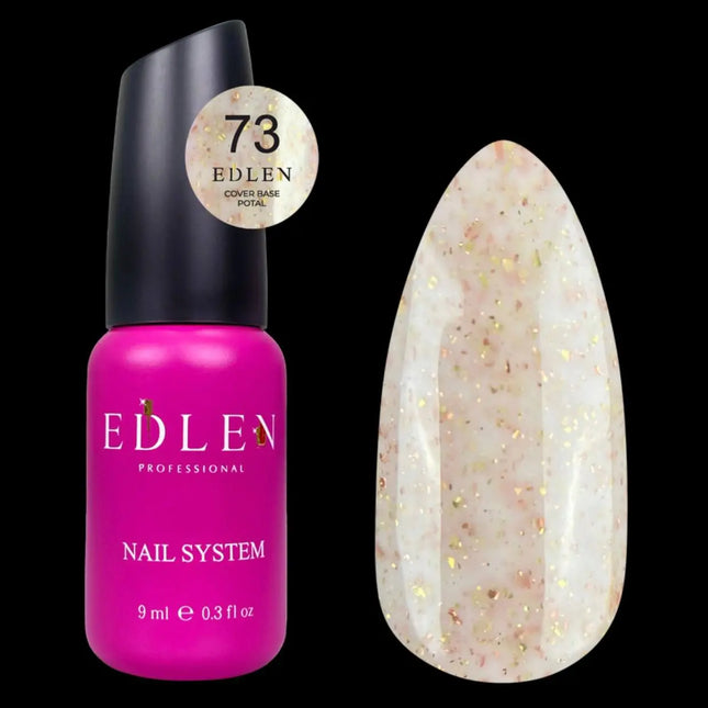 Edles Cover Base Potal №73 Light Beige mit goldener Rosenfolie 9ml